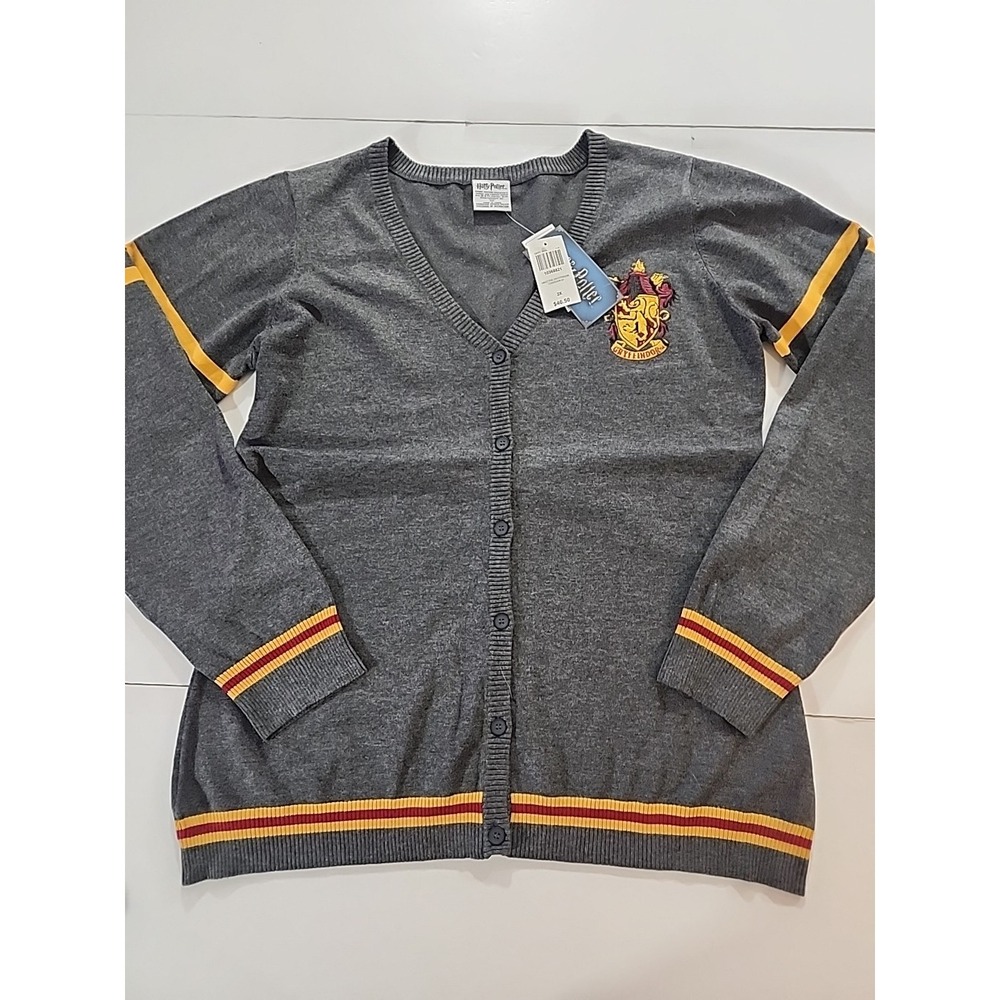 NWT Harry Potter Gryffindor Size XL Cardigan Sweater Embroidered Hot Topic Knit